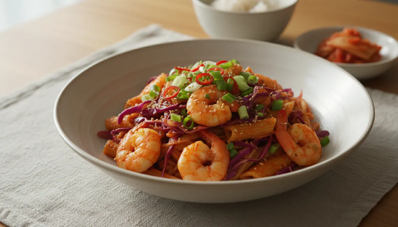 다이어트 매콤 새우 양배추 파스타