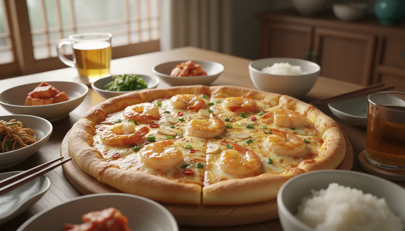 류수영 꿀 새우 피자