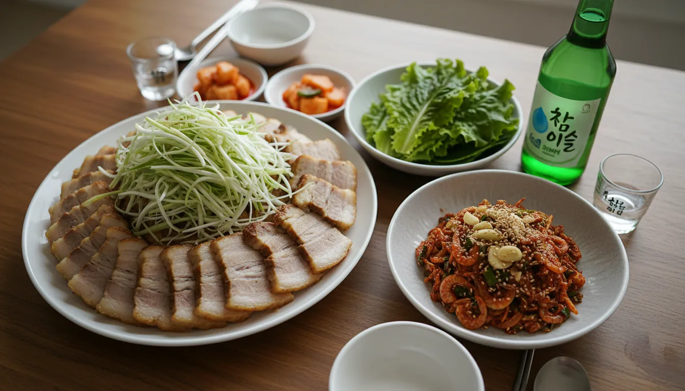 손님 요리 대파수육 (소주수육) & 새우젓쌈장