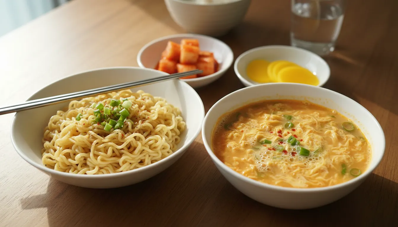 백종원표 기본 라면 (면 따로, 계란국물 라면)