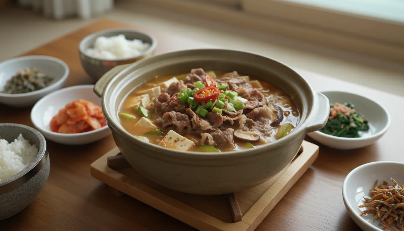 초간단 우삼겹 된장찌개