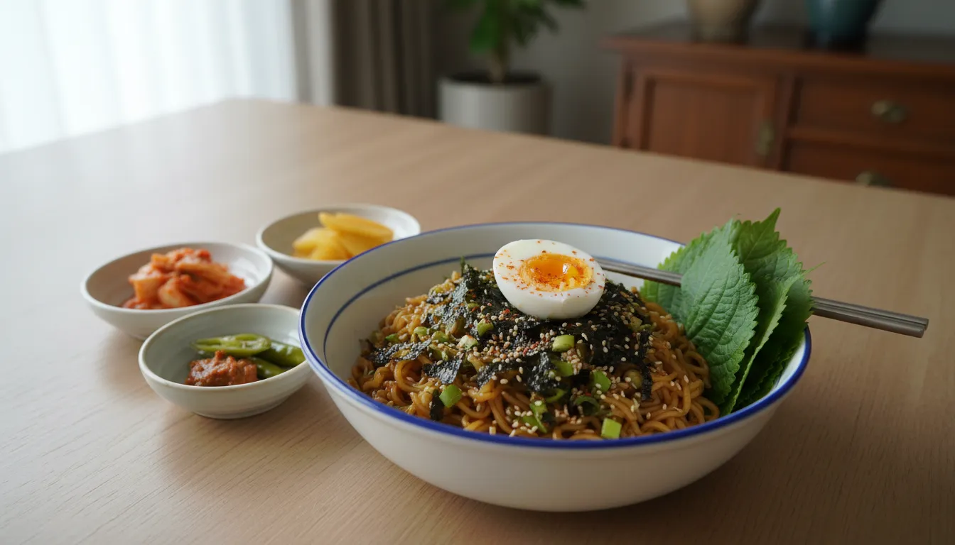 1분 컷 가능한 들기름 막라면